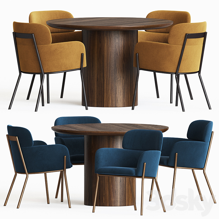 Dining Set 72 3DS Max - thumbnail 1