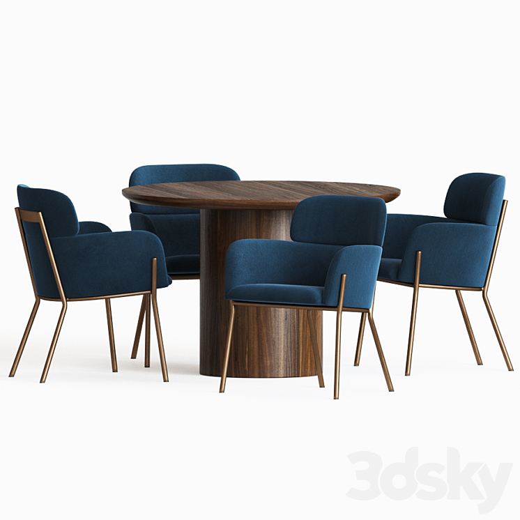 Dining Set 72 3DS Max - thumbnail 2