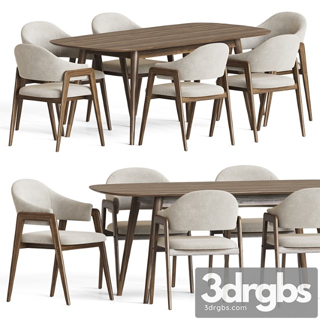 Dining Set 73 1 3dsmax Download - thumbnail 1