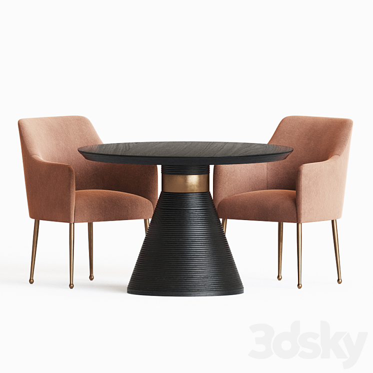 Dining Set 74 3DS Max - thumbnail 2