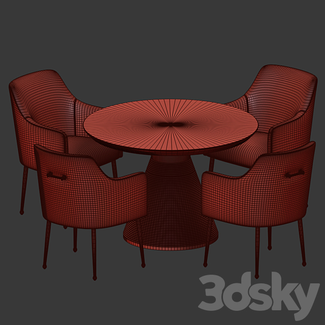 Dining Set 74 3DSMax File - thumbnail 5