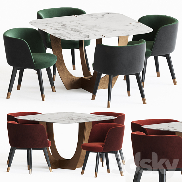 Dining Set 75 3DSMax File - thumbnail 1