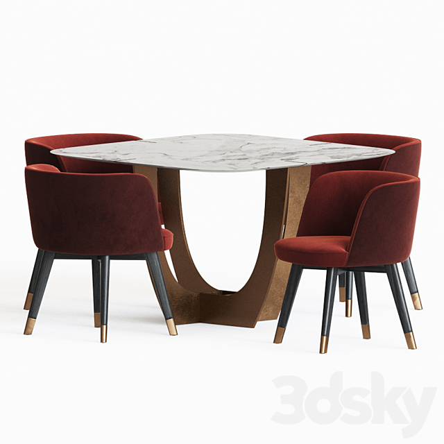 Dining Set 75 3DSMax File - thumbnail 2