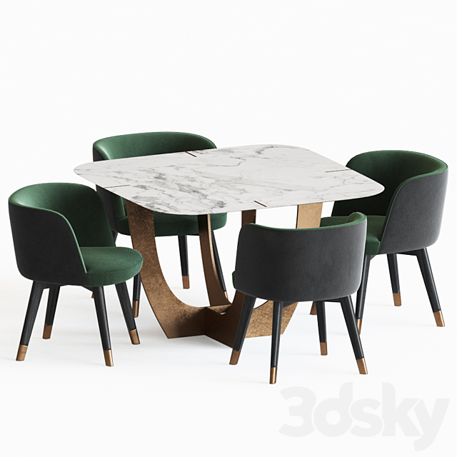 Dining Set 75 3DSMax File - thumbnail 3