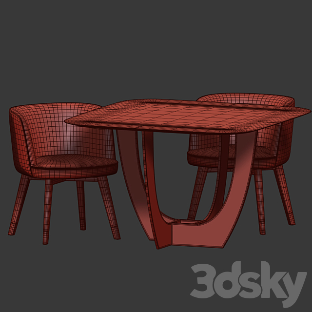 Dining Set 75 3DSMax File - thumbnail 5