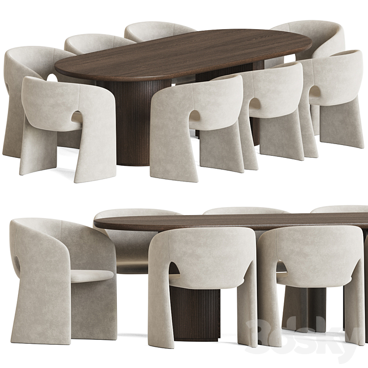 Dining Set 76 3DS Max Model - thumbnail 1