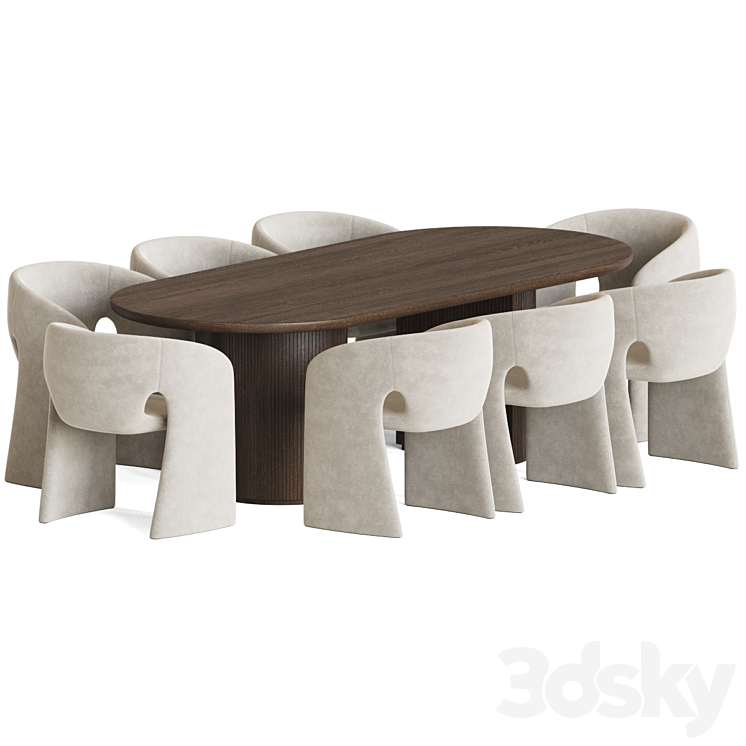 Dining Set 76 3DS Max Model - thumbnail 2