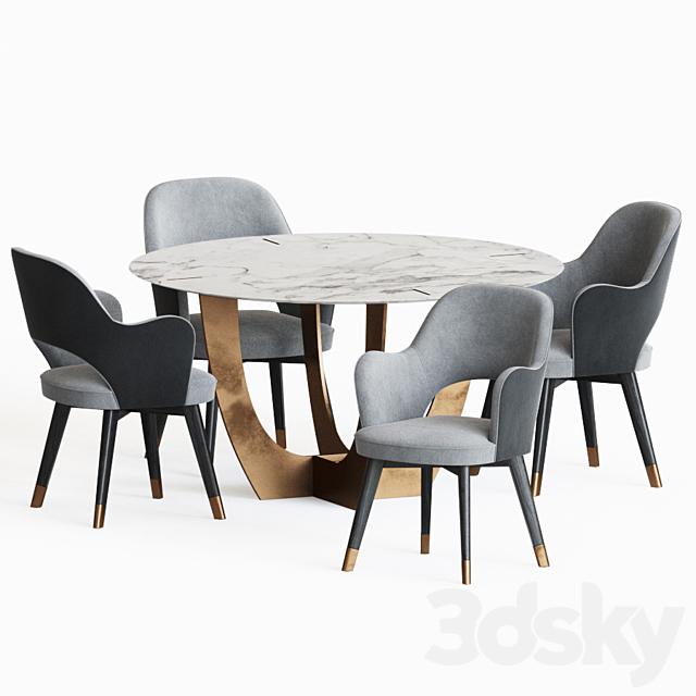 Dining Set 76 3DSMax File - thumbnail 3