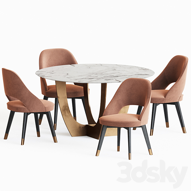 Dining Set 77 3DSMax File - thumbnail 2