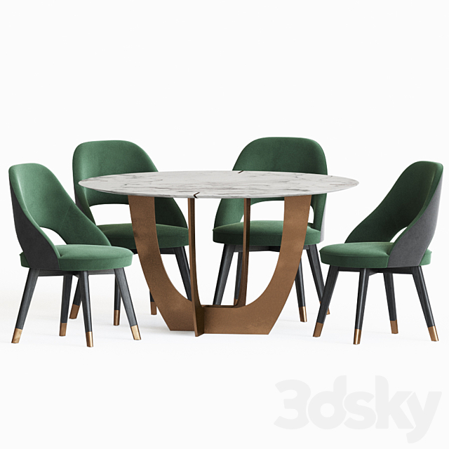 Dining Set 77 3DSMax File - thumbnail 3