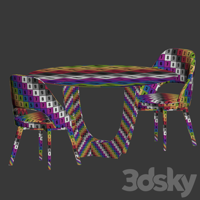 Dining Set 77 3DSMax File - thumbnail 5