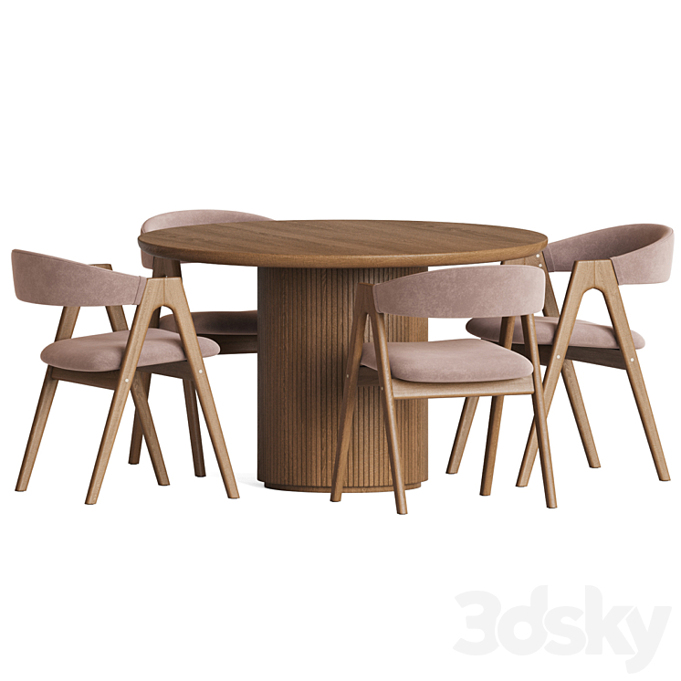 Dining Set 78 3DS Max Model - thumbnail 2