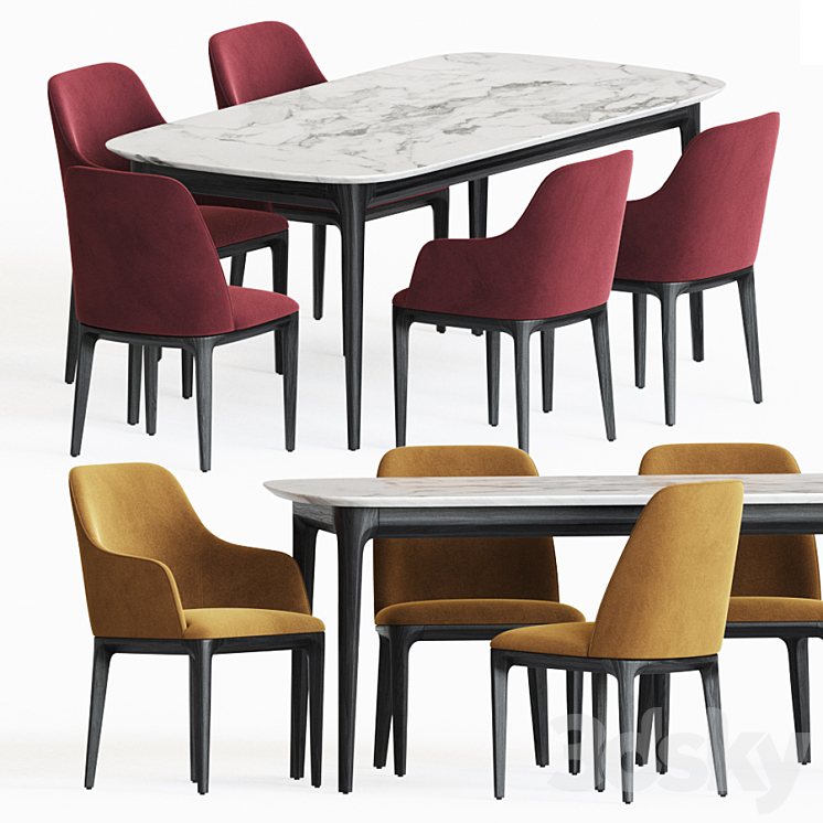 Dining Set 78 3DS Max - thumbnail 1