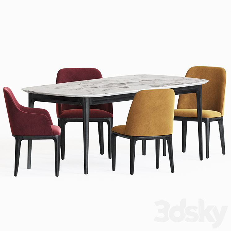 Dining Set 78 3DS Max - thumbnail 2