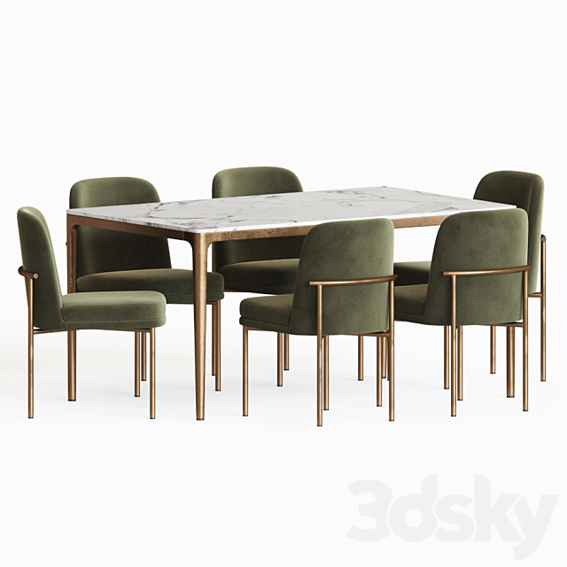 Dining Set 81 3DSMax File - thumbnail 2