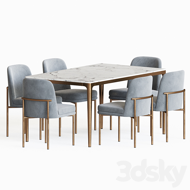 Dining Set 81 3DSMax File - thumbnail 3