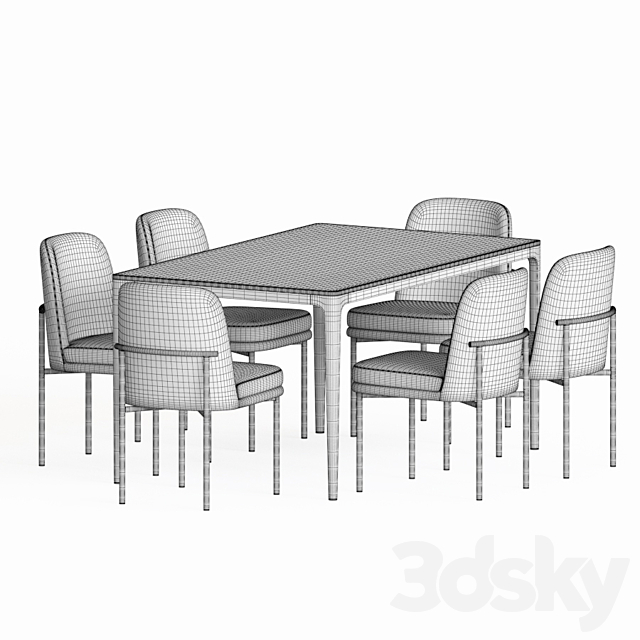 Dining Set 81 3DSMax File - thumbnail 4