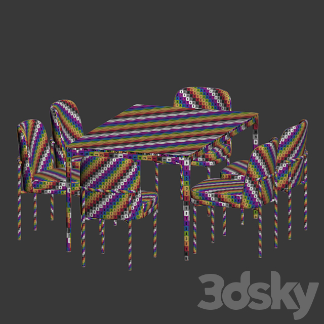 Dining Set 81 3DSMax File - thumbnail 5