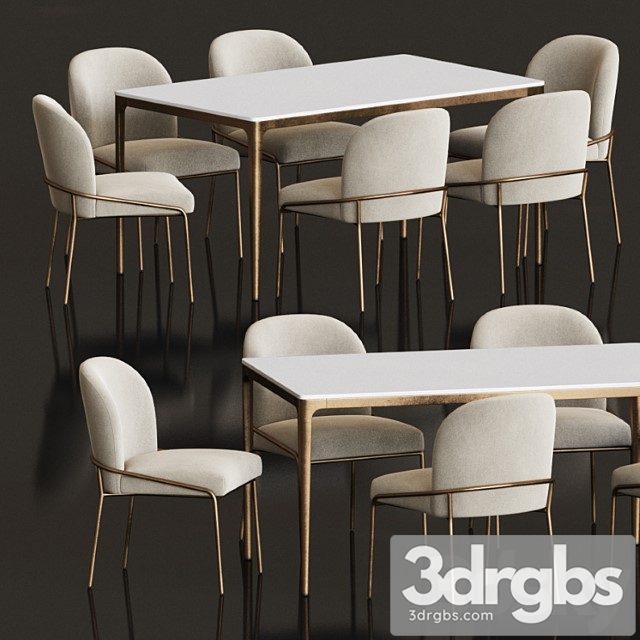 Dining set 83 2 3dsmax Download - thumbnail 1