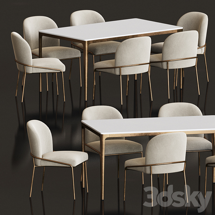 Dining Set 83 3DS Max - thumbnail 1