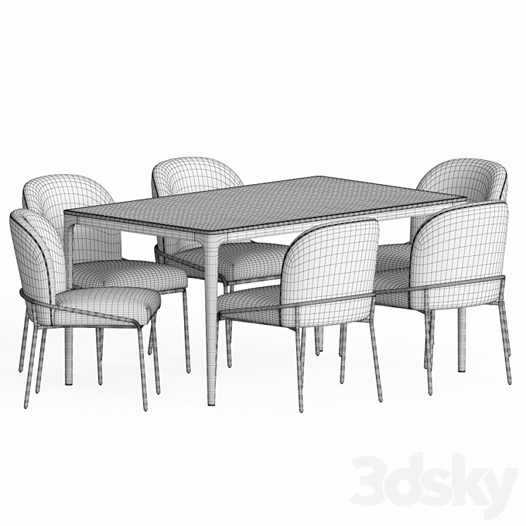 Dining Set 83 3DS Max - thumbnail 2