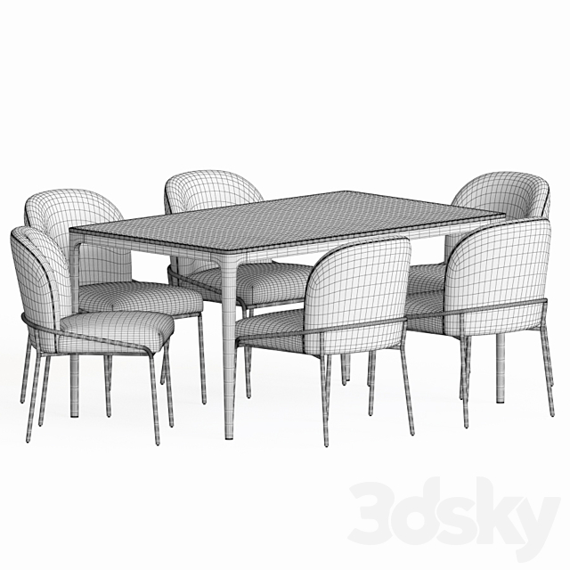 Dining Set 83 3DSMax File - thumbnail 2