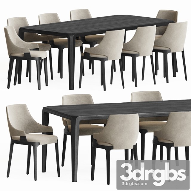 Dining set 84 2 3dsmax Download - thumbnail 1