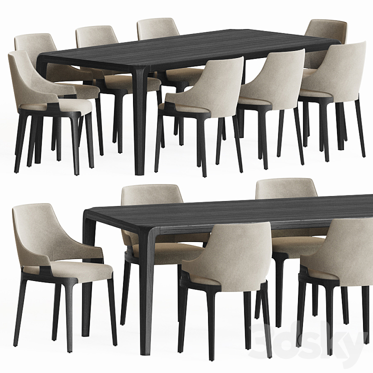 Dining Set 84 3DS Max - thumbnail 1