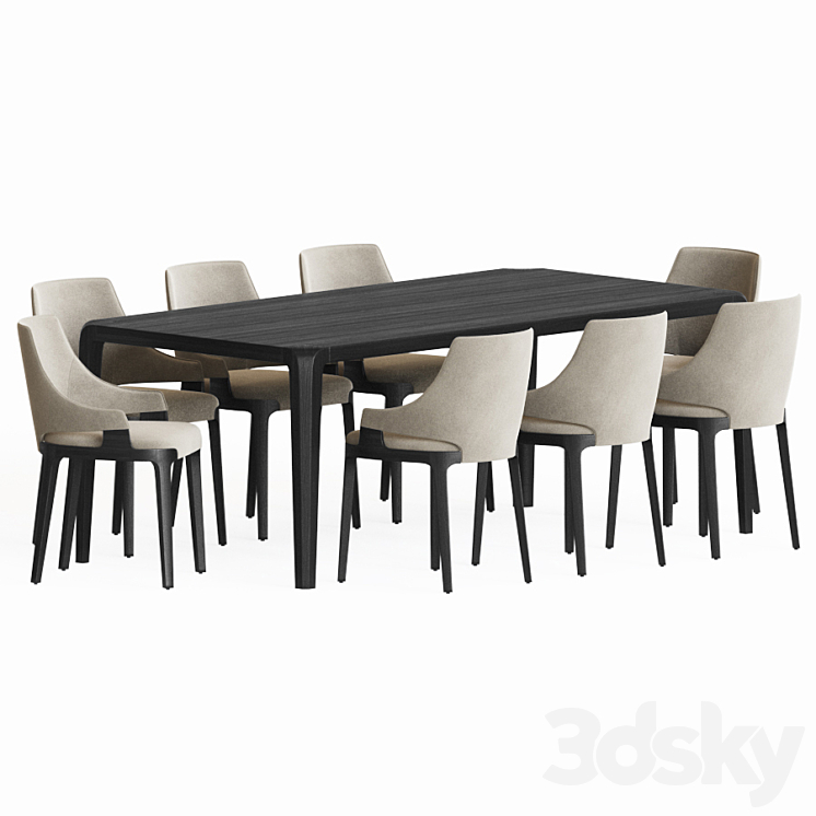 Dining Set 84 3DS Max - thumbnail 2