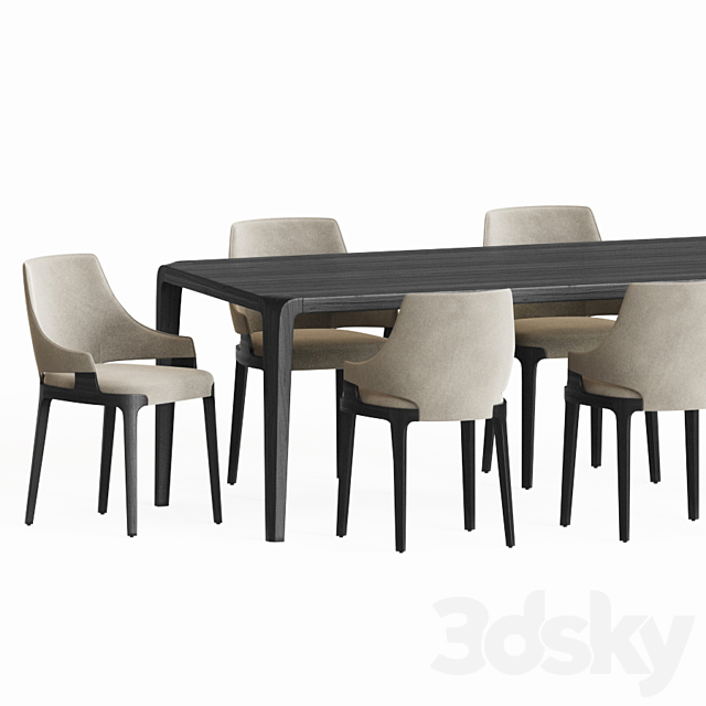 Dining Set 84 3DSMax File - thumbnail 3