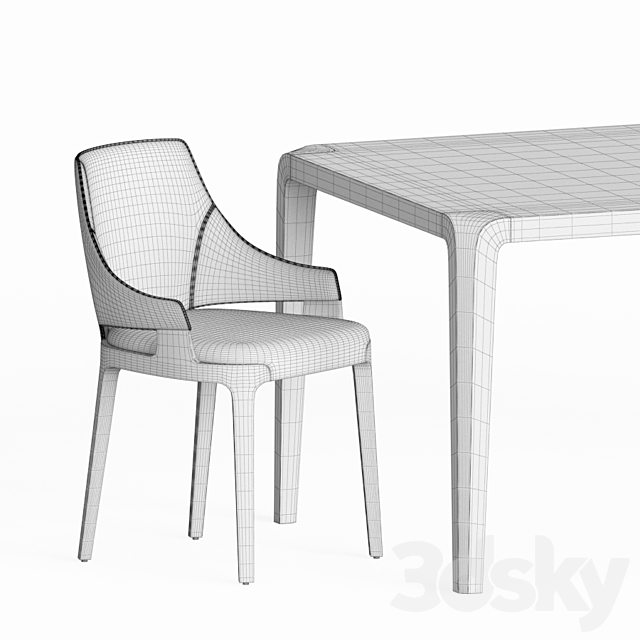 Dining Set 84 3DSMax File - thumbnail 4