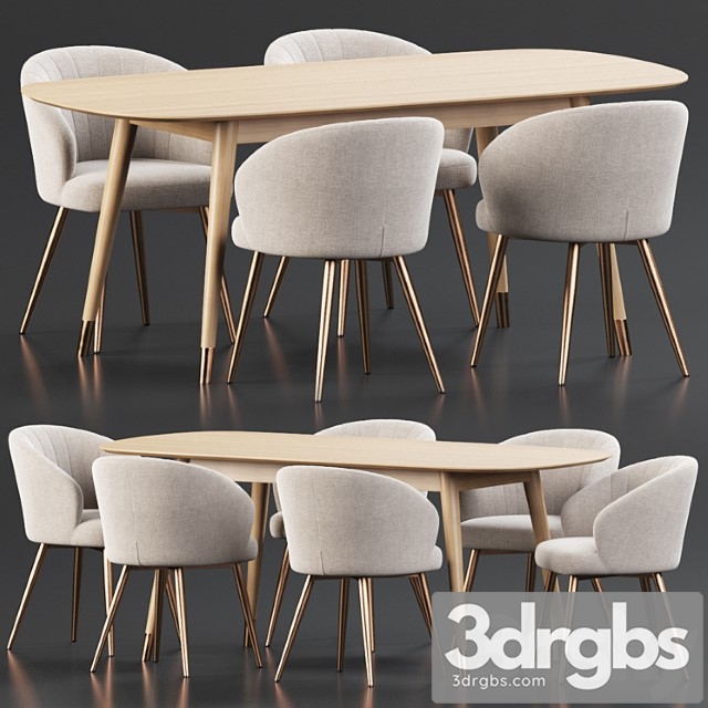 Dining Set 85 2 3dsmax Download - thumbnail 1