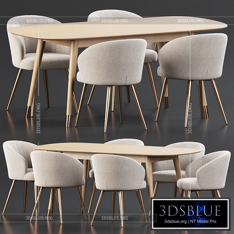 Dining Set 85 3DS Max - thumbnail 3