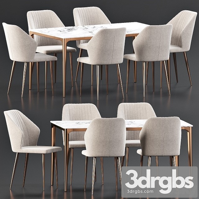 Dining Set 87 3dsmax Download - thumbnail 1