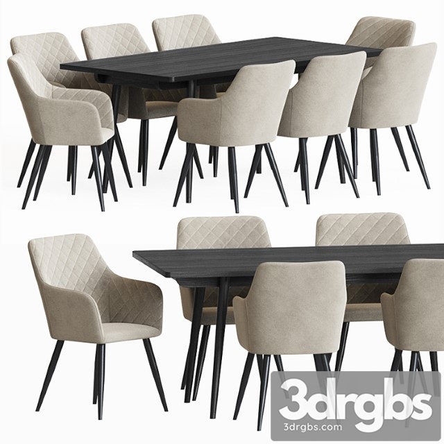 Dining set 88 2 3dsmax Download - thumbnail 1