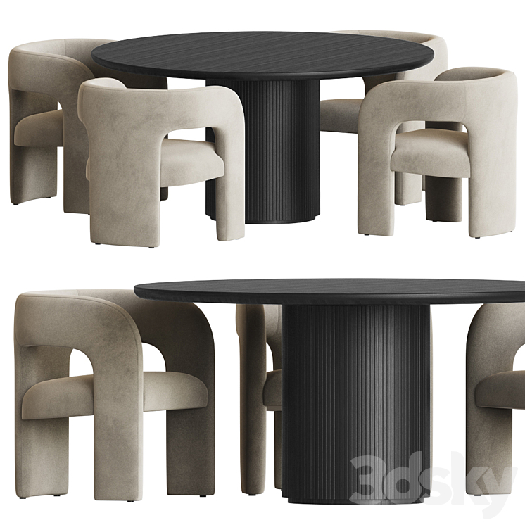 Dining Set 90 3DS Max - thumbnail 2