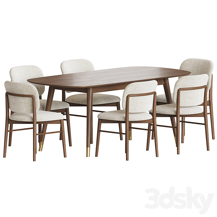 Dining Set 92 3DS Max Model - thumbnail 2