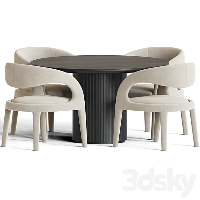 Dining Set 97 3DS Max Model - thumbnail 2