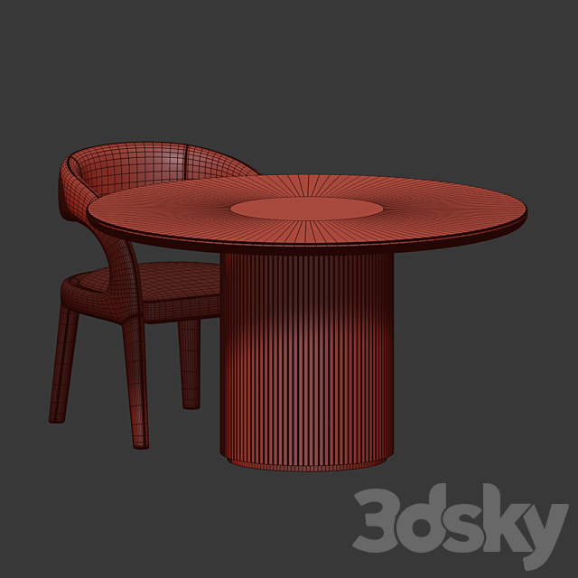 Dining Set 97 3DS Max Model - thumbnail 5