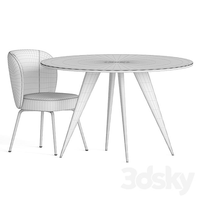 Dining Set 99 3DS Max Model - thumbnail 5