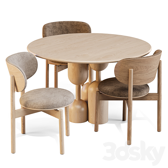 Dining Set: Artekura and Arco (Baoba Table and Re-Volve Chairs) 3ds Max - thumbnail 1