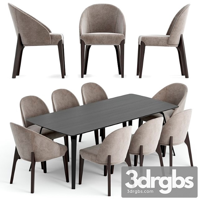 Dining Set Bugatti Sandalye 3dsmax Download - thumbnail 1