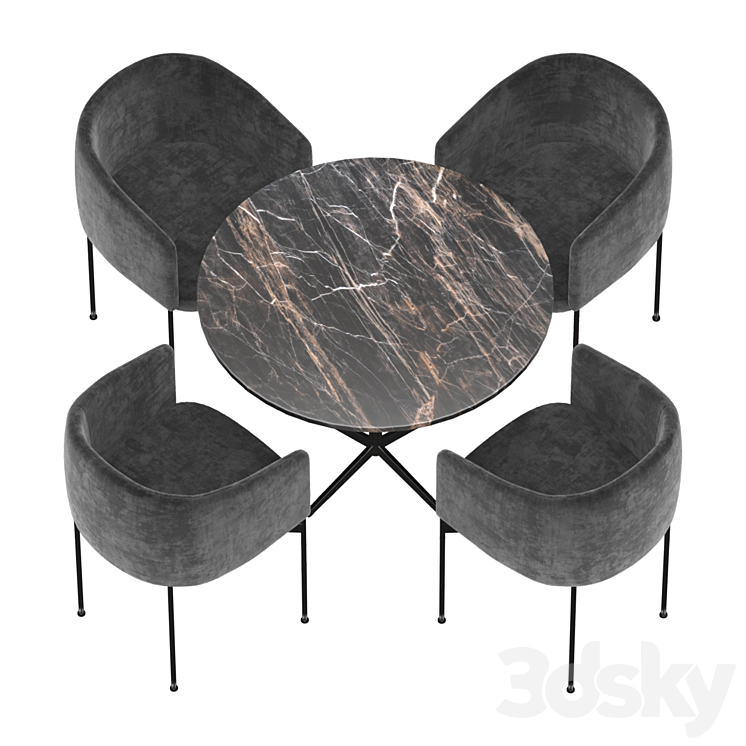 Dining set by Adea 3DS Max - thumbnail 2