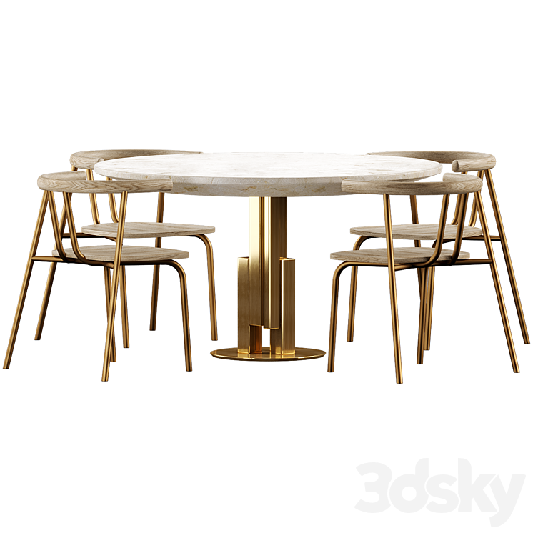 Dining set by Archinect 3DS Max - thumbnail 2