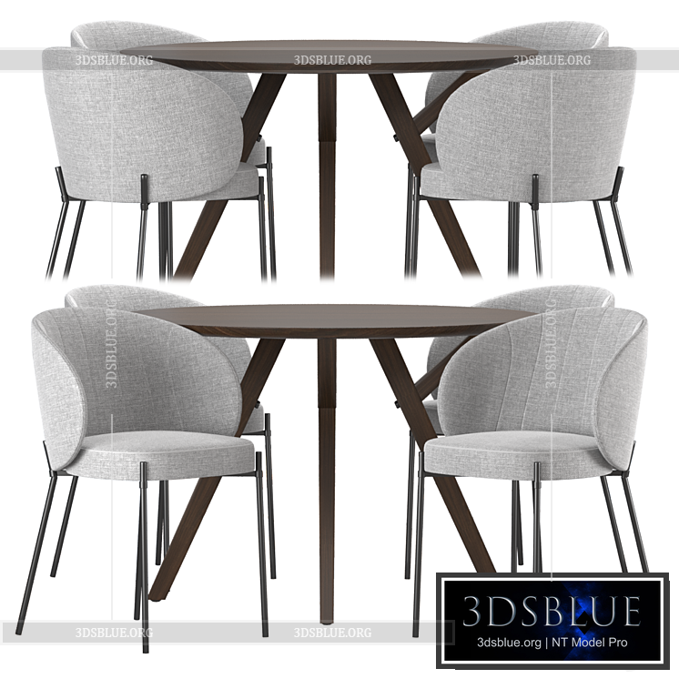 Dining set by Domstore 3DS Max - thumbnail 3