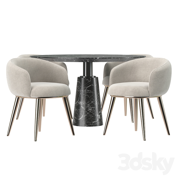 Dining set by Eichholz 3DS Max Model - thumbnail 2
