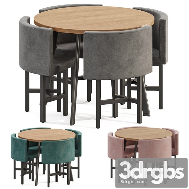 Dining Set By Homary 3dsmax Download - thumbnail 1