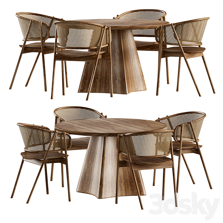 Dining set by Industrywest 3DS Max Model - thumbnail 1