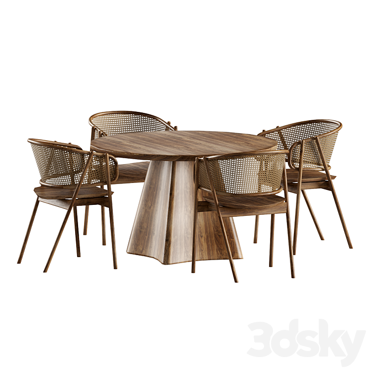 Dining set by Industrywest 3DS Max Model - thumbnail 2