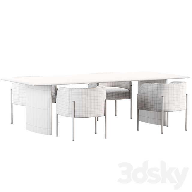 Dining set by MGBhome 3DSMax File - thumbnail 4